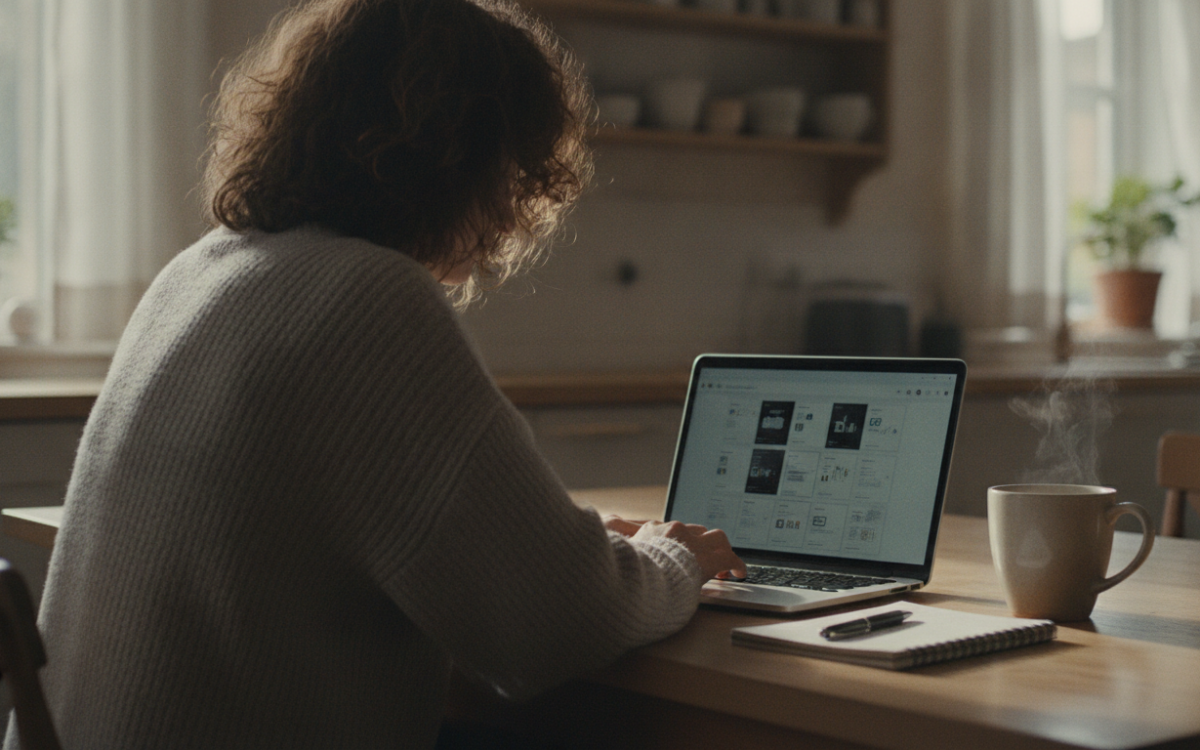 Person at a laptop learning to compare cloud storage services at home