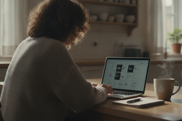 Person at a laptop learning to compare cloud storage services at home