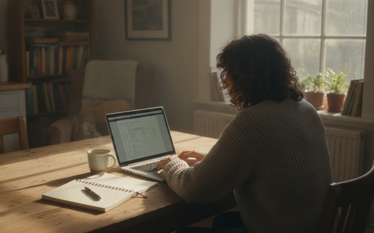 A person at a laptop learning how to compare vpn services at home
