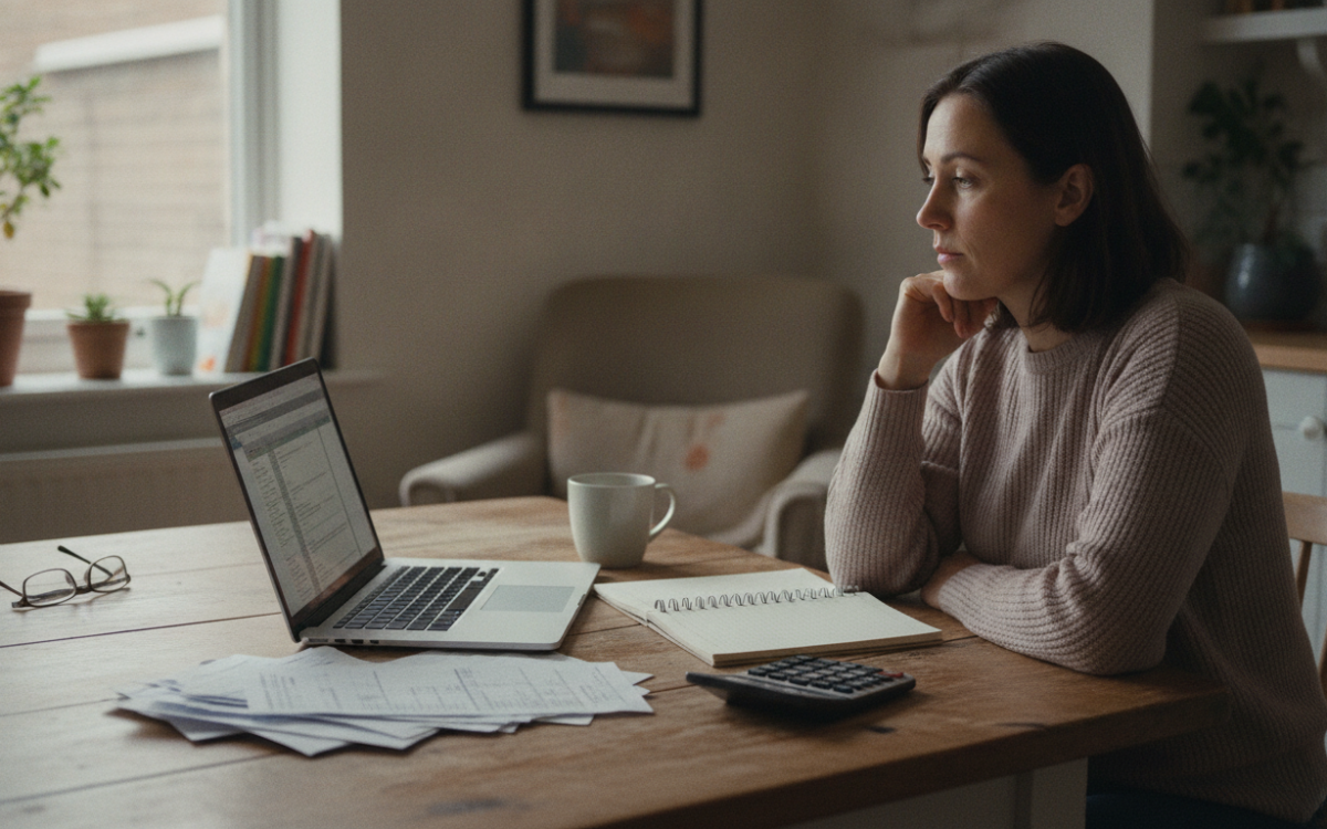 Person at a kitchen table working out how to cut your household bills